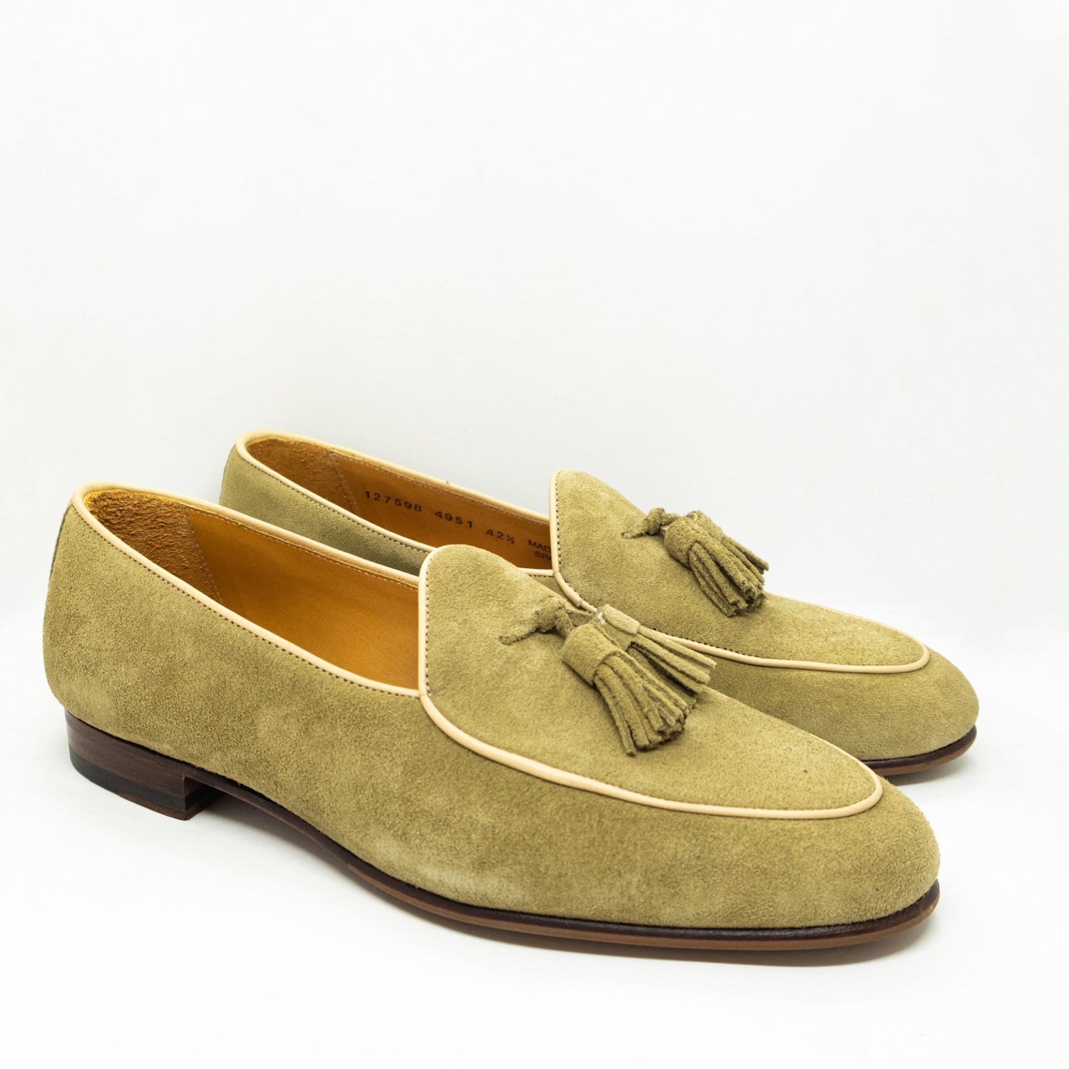 Berwick Belgian Tassel Loafer Khaki Suede