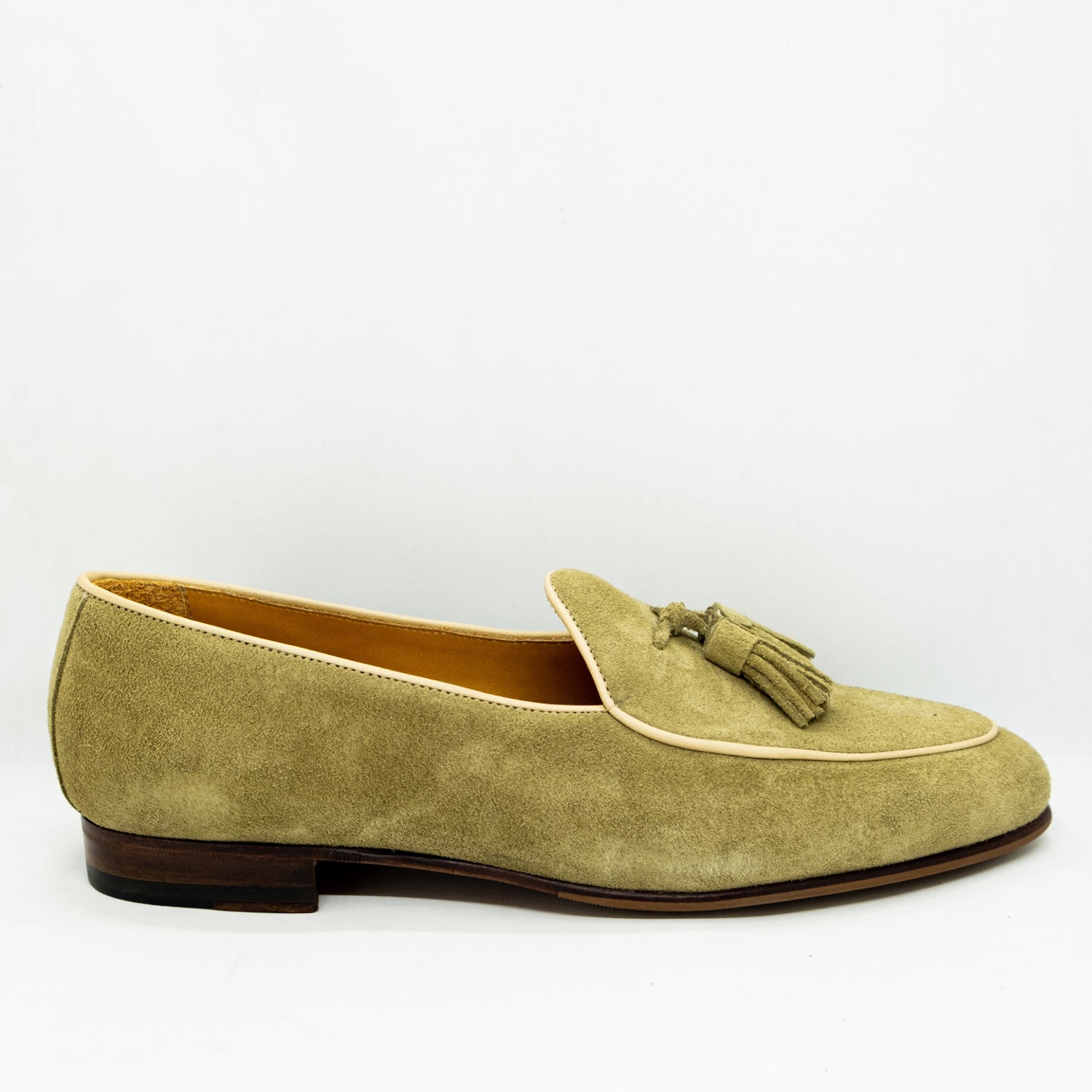 Berwick Belgian Tassel Loafer Khaki Suede