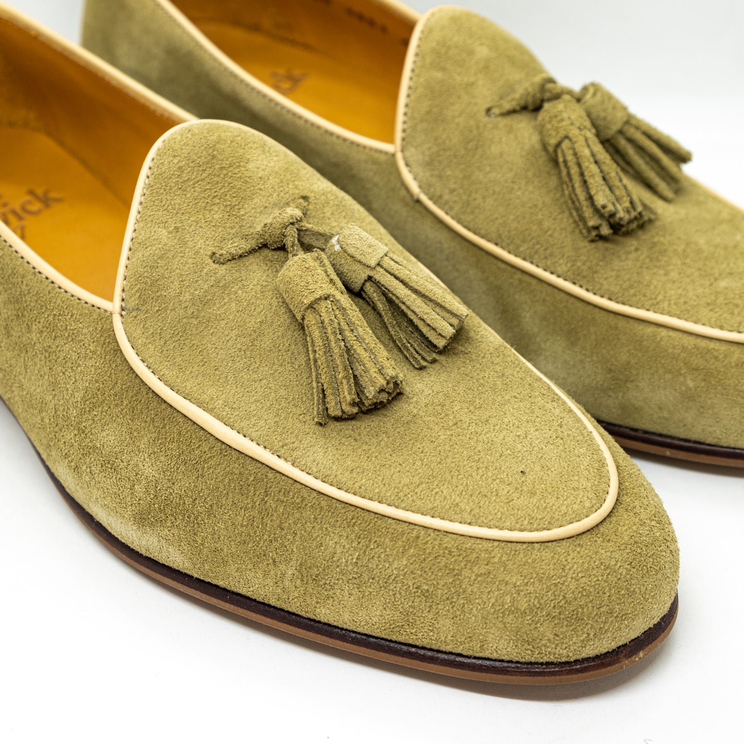 Berwick Belgian Tassel Loafer Khaki Suede