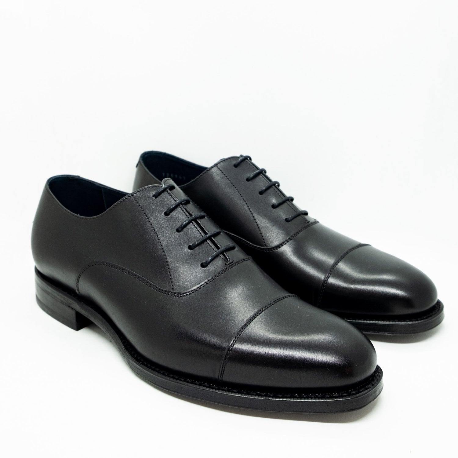 Berwick Cap Toe Oxfords Black Calf