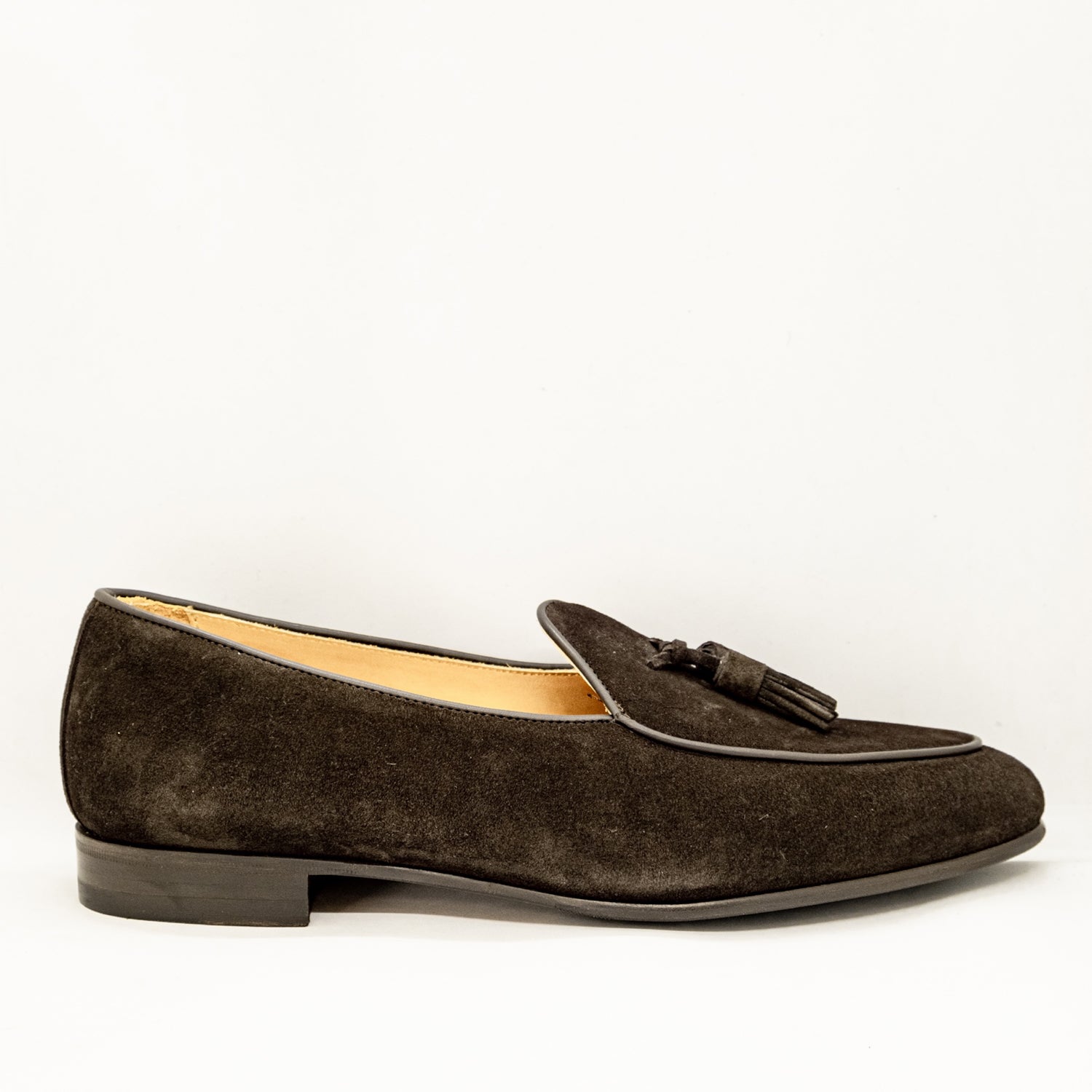 Berwick Belgian Tassel Loafer Dark Brown Suede