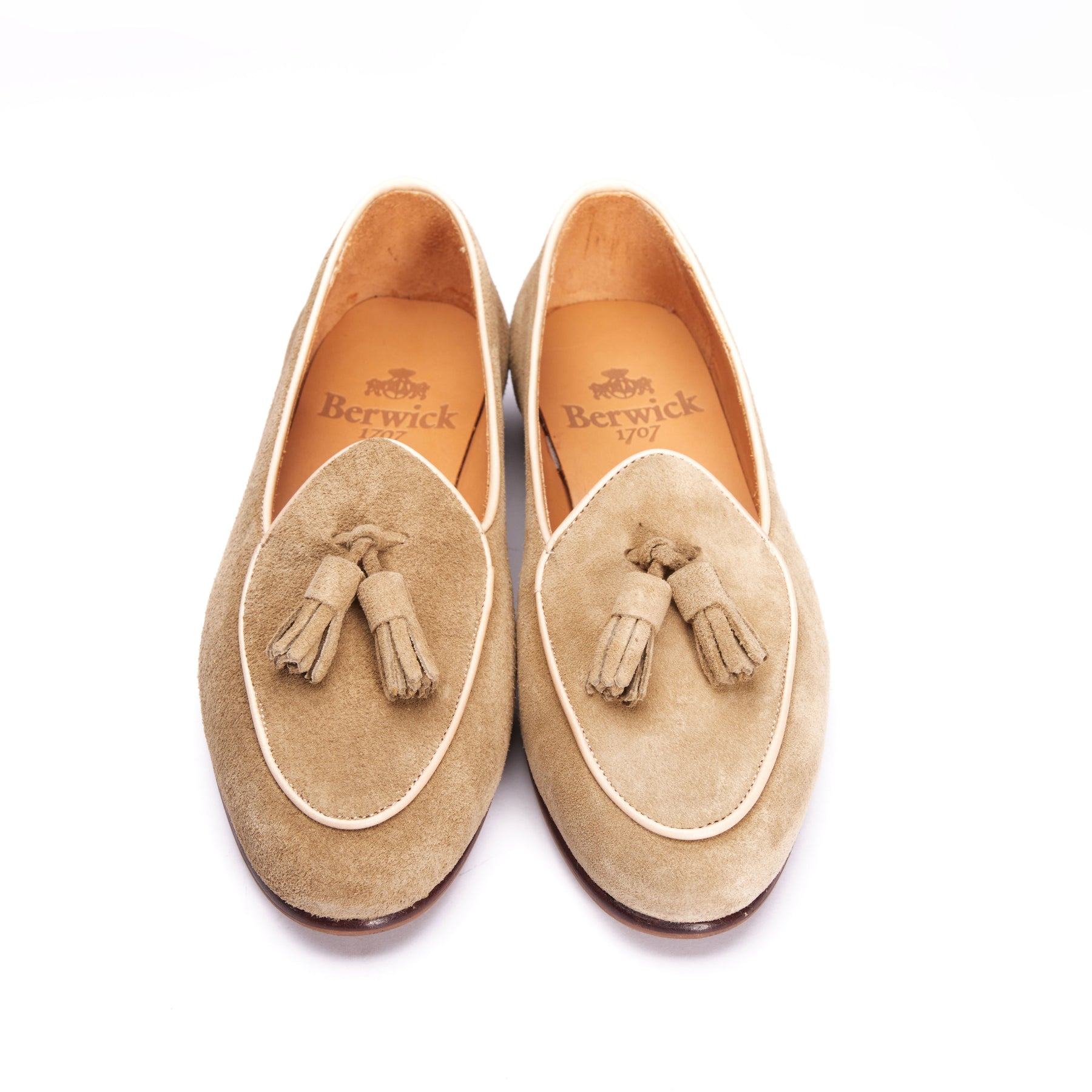 173 Women's Tassel Loafers Khaki Suede - Main Image