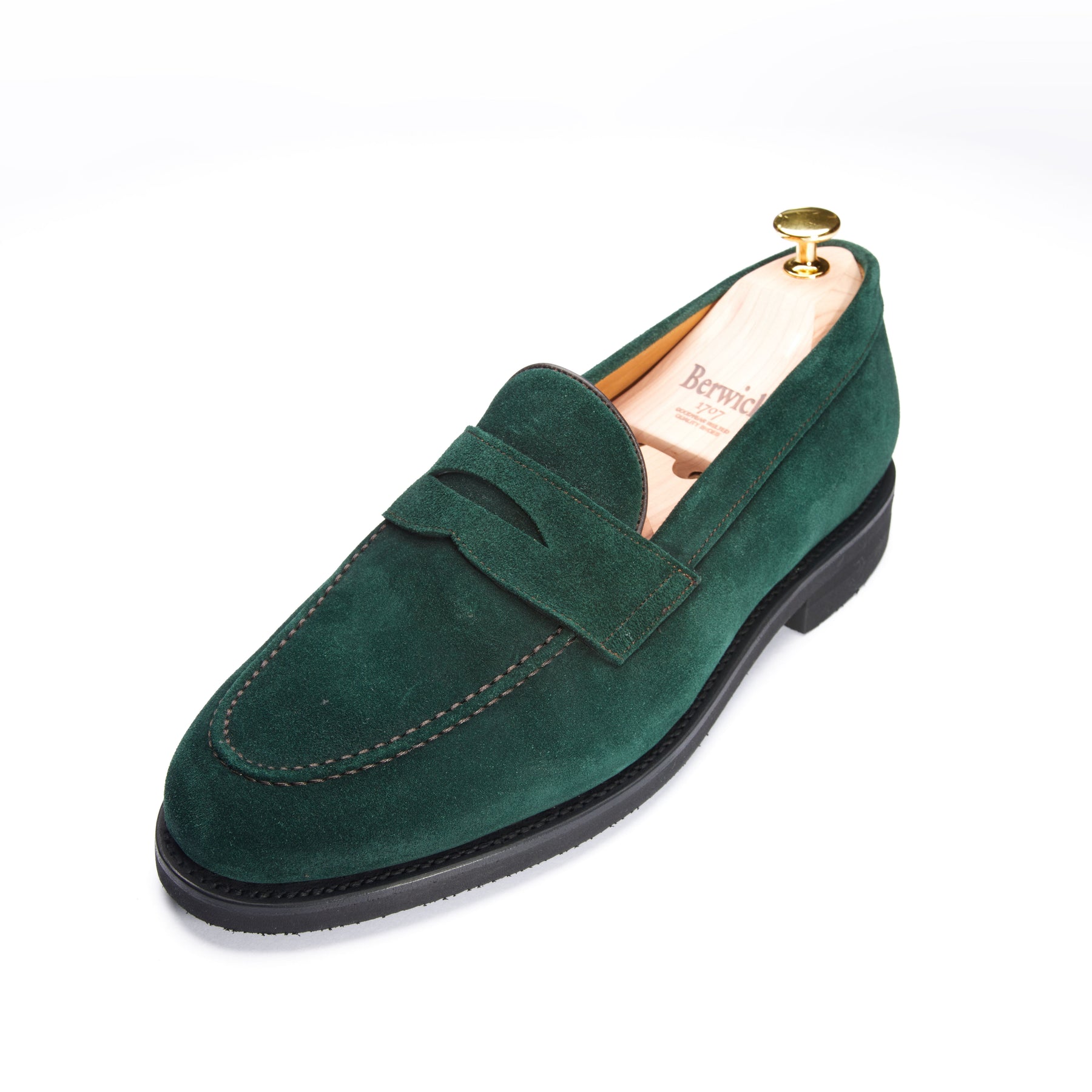 5260 Penny Loafers Dark Green Suede - Main Image