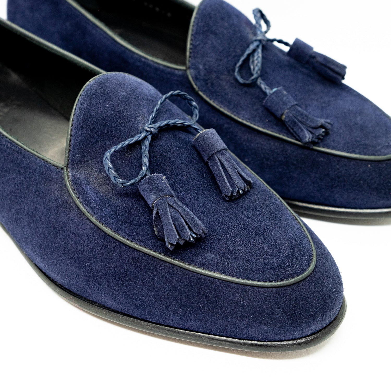 Berwick Belgian Tassel Loafer Navy Suede