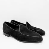 Berwick Plain Belgian Loafer Black Suede